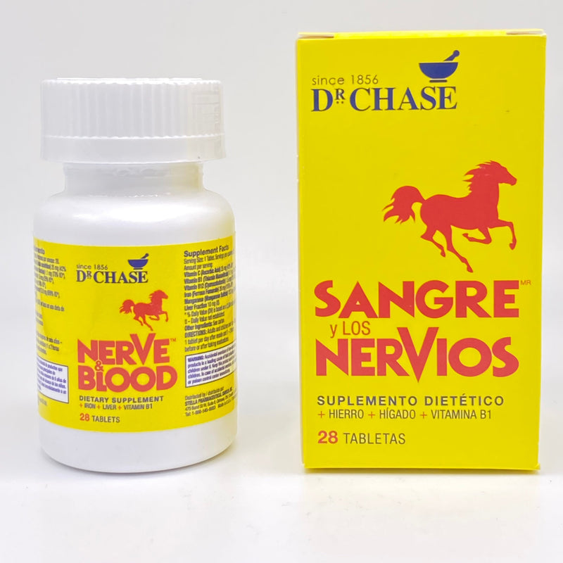 Dr. Chase Nerve & Blood Tablets [28 Count] - May Aid with Fatigue, Digestion, Nerves, & Overall Well-being!