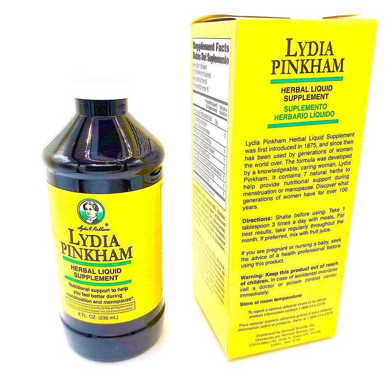 Lydia Pinkham Herbal Liquid 8oz - Feel Better During Menstruation & Menopause, Nutritional Support