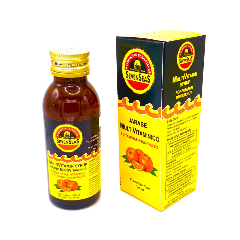 Seven Seas Syrup 100ml (Orange) - Helps Cognitive Function, Healthy Bones & Immunity - [100 ml]